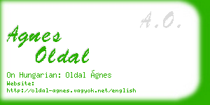 agnes oldal business card