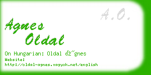 agnes oldal business card